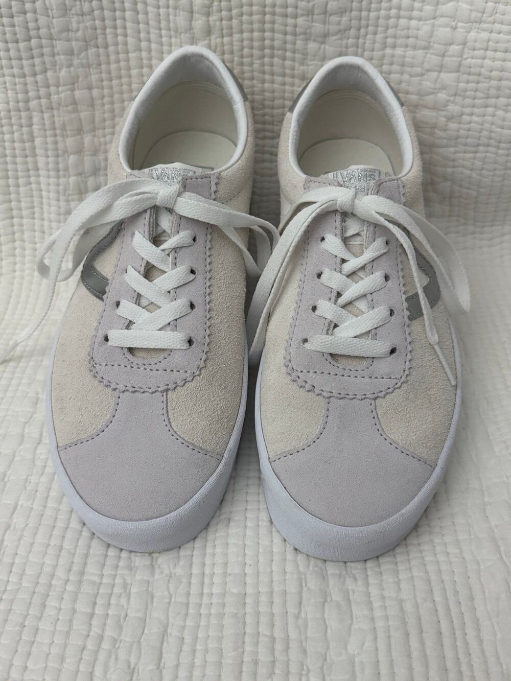 Vans Sport Low Sz 6.5W/8M High Shine Grey Blanc De Blanc Suede Skate Sneakers